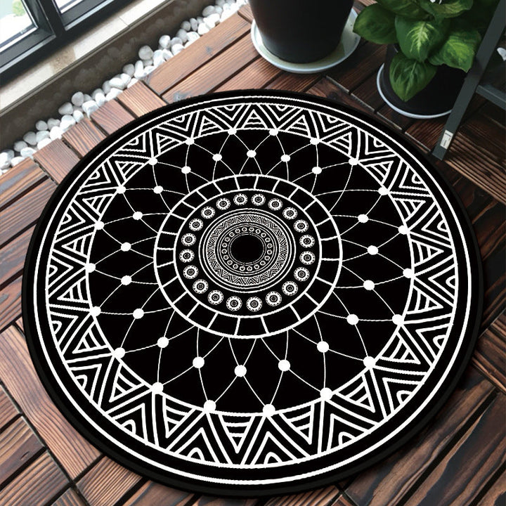 Classic multi-colored mandala rug polypropylene Moroccan rug dirt-resistant machine washable non-slip rug for the door | Bowlift