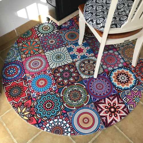 Chic Multicolored Persian Carpet Polyester Flower Pattern Carpet Washable Non-Slip Pet-Friendly Carpet for Home | Bowlift