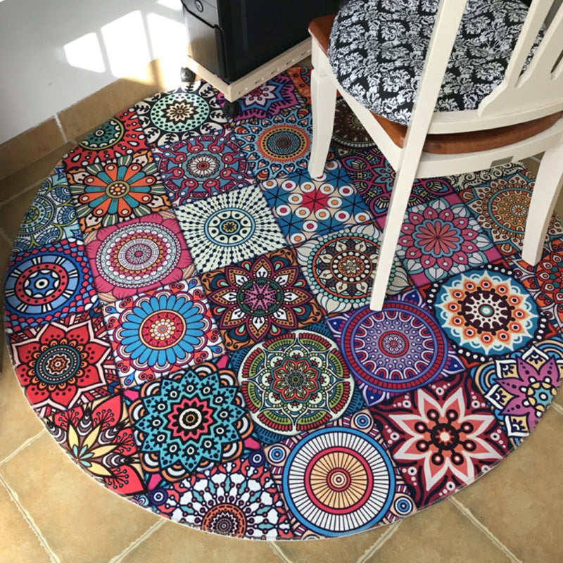 Chic Multicolored Persian Carpet Polyester Flower Pattern Carpet Washable Non-Slip Pet-Friendly Carpet for Home | Bowlift