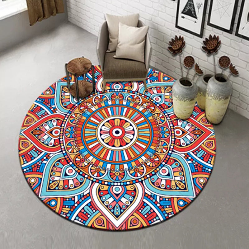 Chic Multicolored Persian Carpet Polyester Flower Pattern Carpet Washable Non-Slip Pet-Friendly Carpet for Home | Bowlift