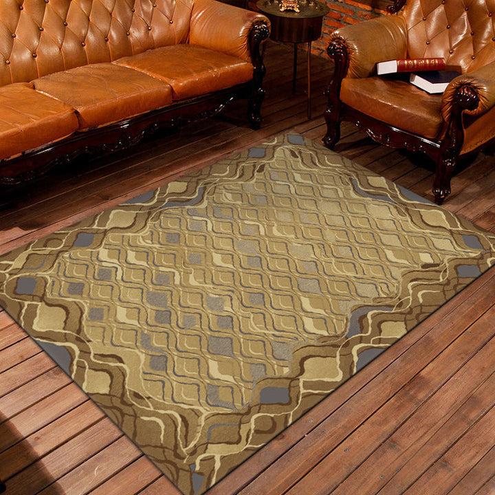 BowLift | Nostalgic Persian Carpet Multicolored Grid Mat Non-slip Washable Pet-friendly Carpet for Living Room