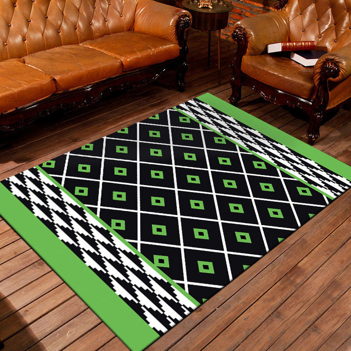 BowLift | Nostalgic Persian Carpet Multicolored Grid Mat Non-slip Washable Pet-friendly Carpet for Living Room