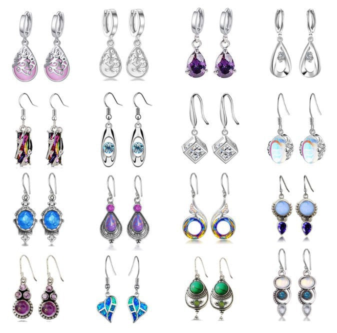 Colorful Crystal Drop Earrings Bowlift