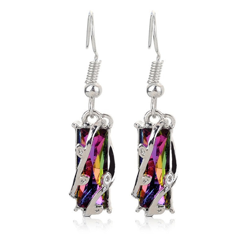Colorful Crystal Drop Earrings Bowlift