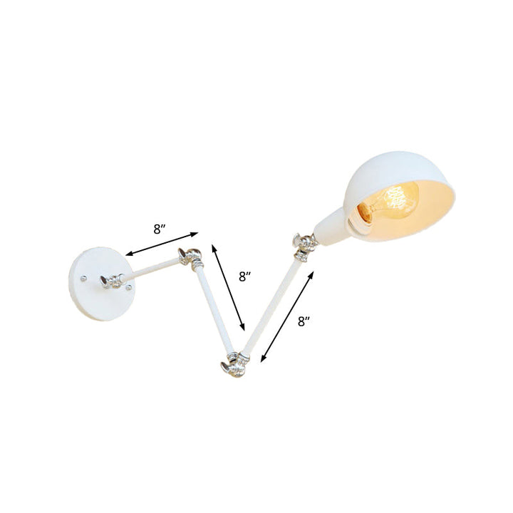 BowLift | 1 Bulb Wall Lamp Retro Style Swivel Arm Metal Mini Wall Light in White for the Home Office