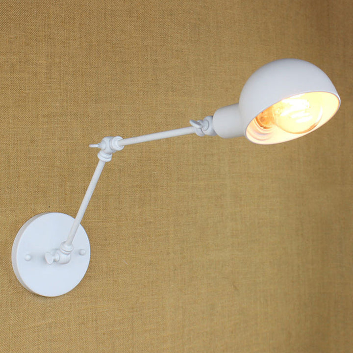 BowLift | 1 Bulb Wall Lamp Retro Style Swivel Arm Metal Mini Wall Light in White for the Home Office