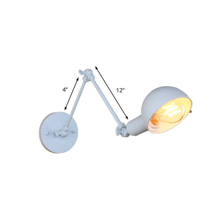 BowLift | 1 Bulb Wall Lamp Retro Style Swivel Arm Metal Mini Wall Light in White for the Home Office