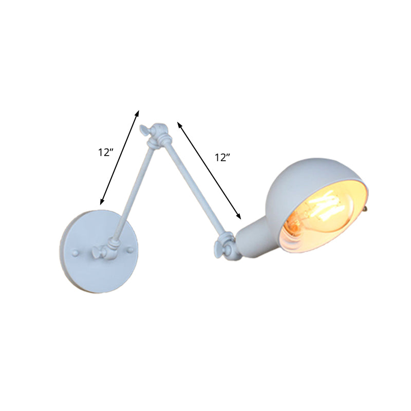 BowLift | 1 Bulb Wall Lamp Retro Style Swivel Arm Metal Mini Wall Light in White for the Home Office