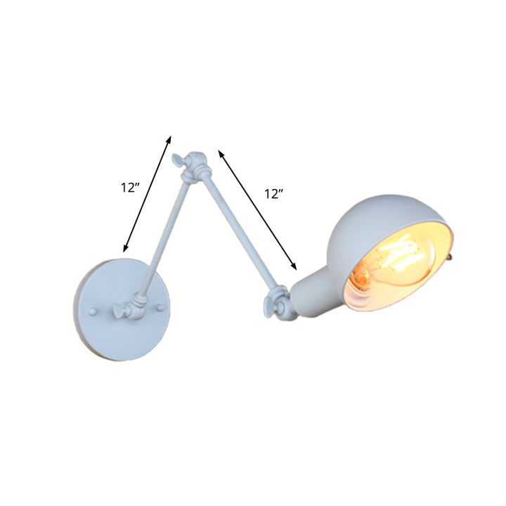 BowLift | 1 Bulb Wall Lamp Retro Style Swivel Arm Metal Mini Wall Light in White for the Home Office