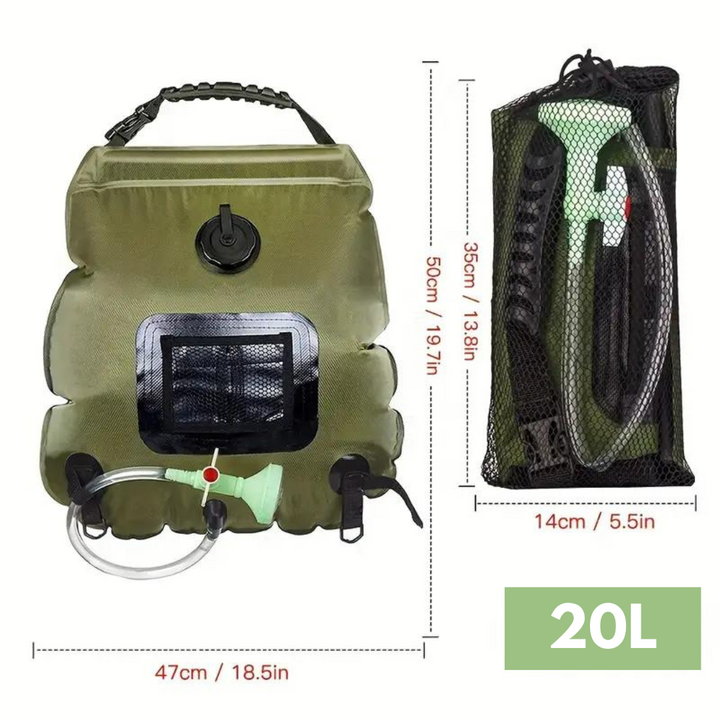 SunStream - Draagbare Campingdouche met Zonne-energie Bowlift