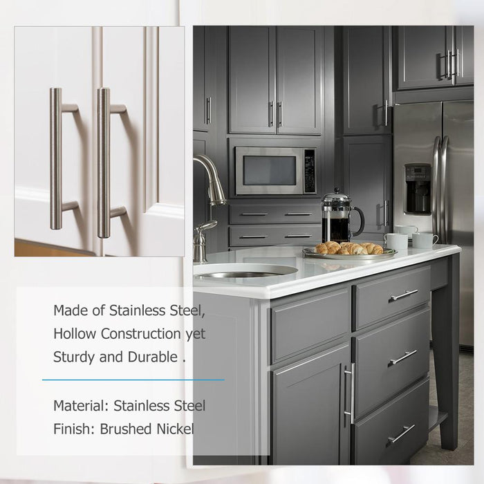 BowLift | Brushed Nickel Modern Stainless Steel Drawer Hardware T-Bar Handles