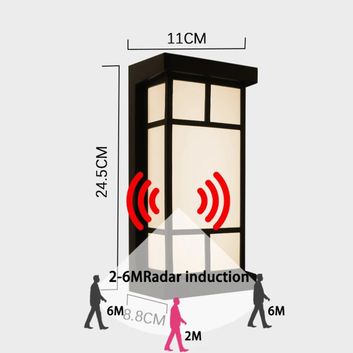 BowLift | LumeRadar | Modern LED outdoor wall light with IP65 & radar sensor