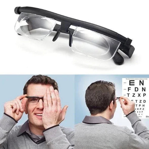 Adjustable focus glasses for near and distance vision Bowlift