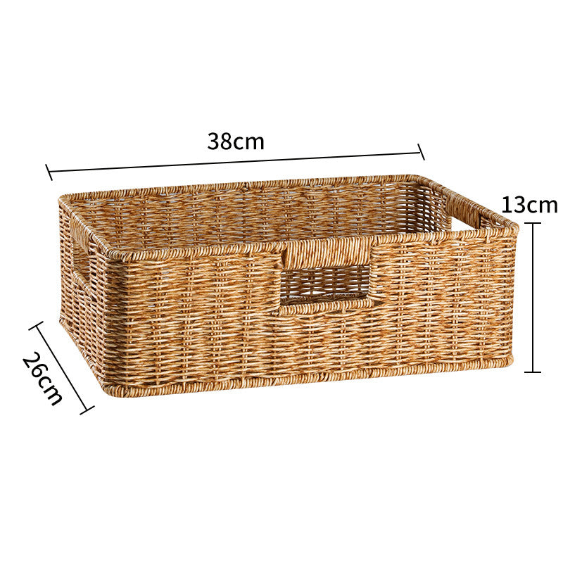 Handcrafted Rectangular Wicker Storage Bin Bowlift