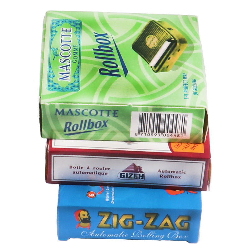 Automatic Rolling Box Dispenser For Hand-Rolled Cigarettes With Built-In Paper Feeder And Compact Travel Case