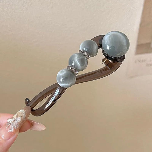 Elegant Rose Pearl Twist Hair Clip Bowlift