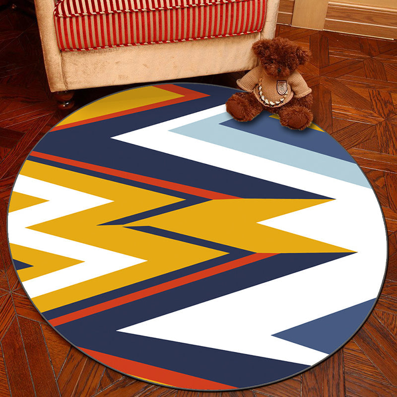 BowLift | Novelty Geometry Animal Patterned Rug Multi-Colored Synthetics Rug Machine Washable Non-Slip Backing Stain Resistant Carpet for Room