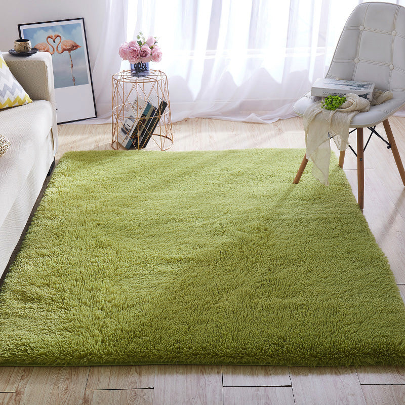 BowLift | Multicolored living room rug Nordic simple rug fluffy machine washable stain resistant non-slip back rug with braided edge