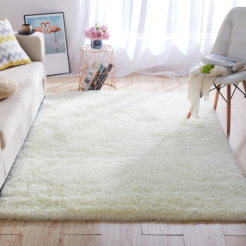 BowLift | Multicolored living room rug Nordic simple rug fluffy machine washable stain resistant non-slip back rug with braided edge