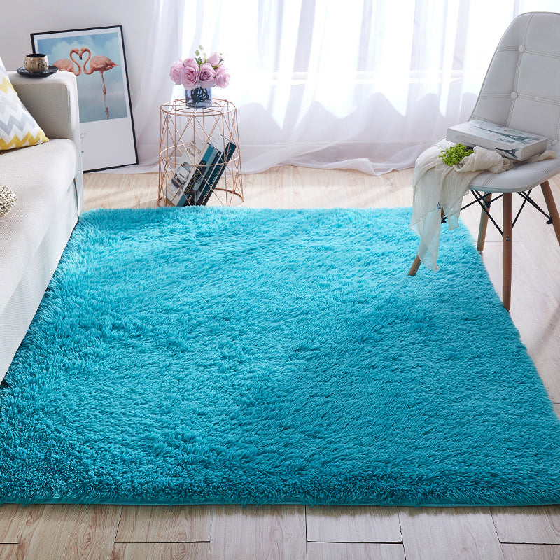 BowLift | Multicolored living room rug Nordic simple rug fluffy machine washable stain resistant non-slip back rug with braided edge