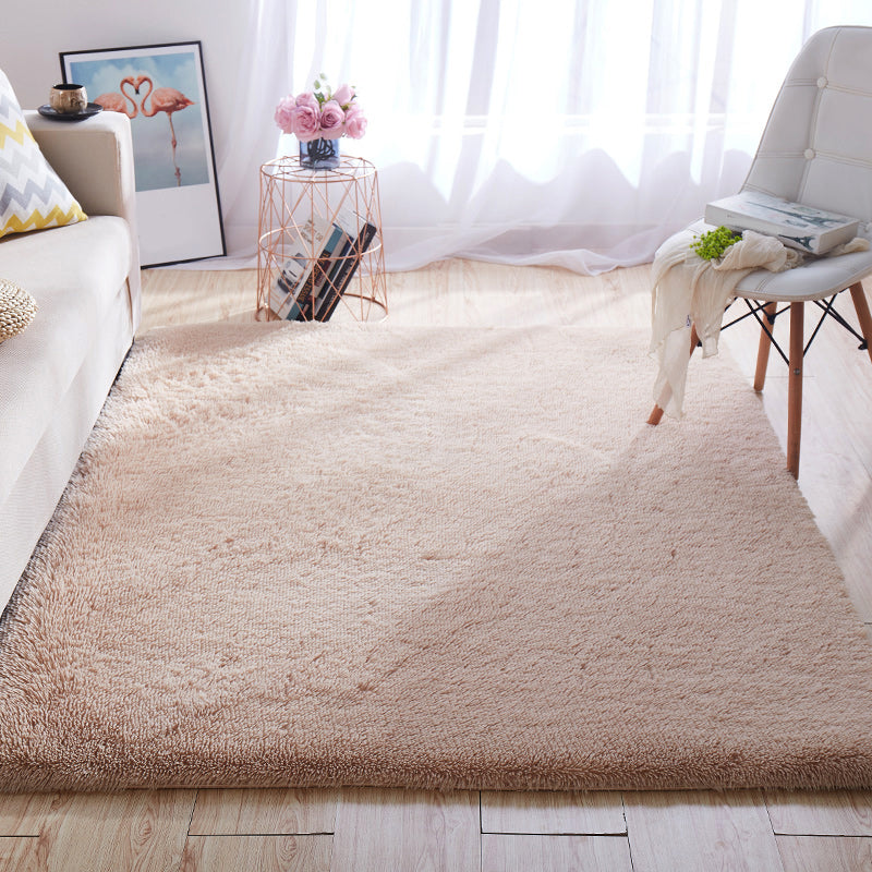 BowLift | Multicolored living room rug Nordic simple rug fluffy machine washable stain resistant non-slip back rug with braided edge