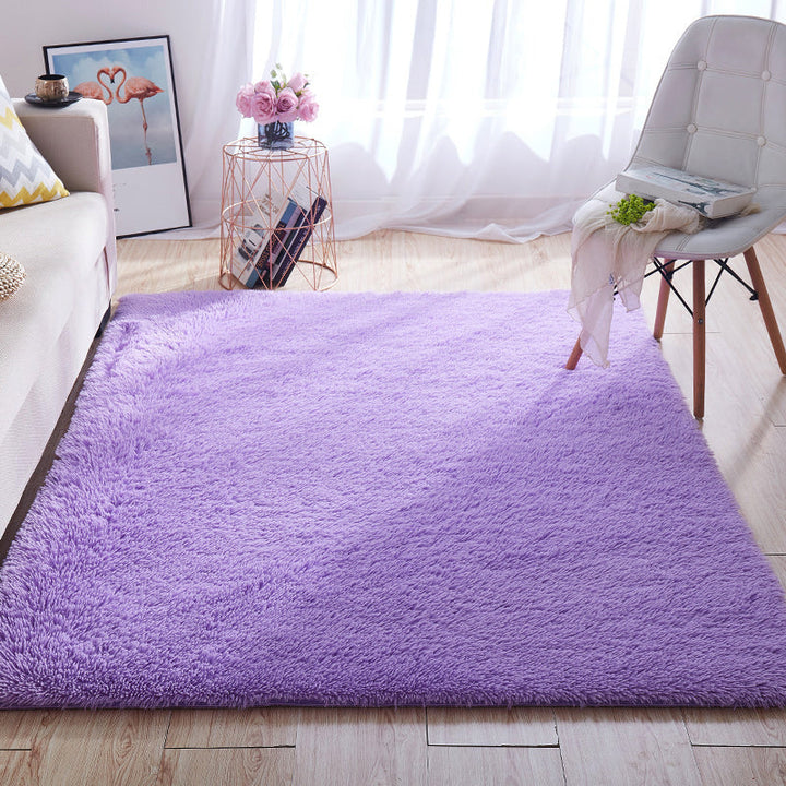 BowLift | Multicolored living room rug Nordic simple rug fluffy machine washable stain resistant non-slip back rug with braided edge