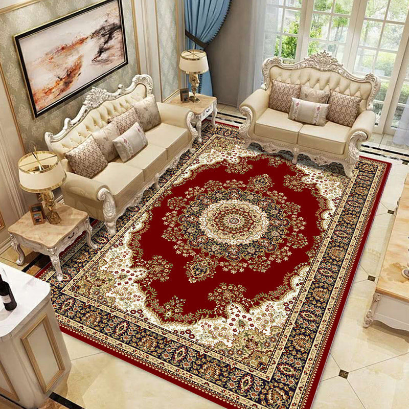 BowLift | Beautiful multicolored jacquard rug polypropylene traditional rug stain-resistant washable non-slip backing rug for room