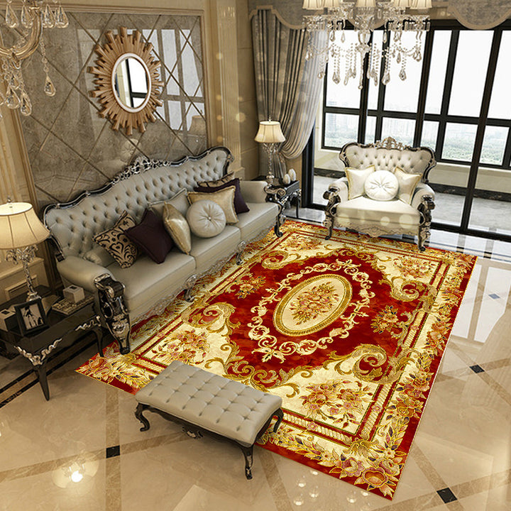 BowLift | Beautiful Peony Print Rug Multicolor Classic Rug Polypropylene Non-slip Machine Washable Stain Resistant Rug for the Room