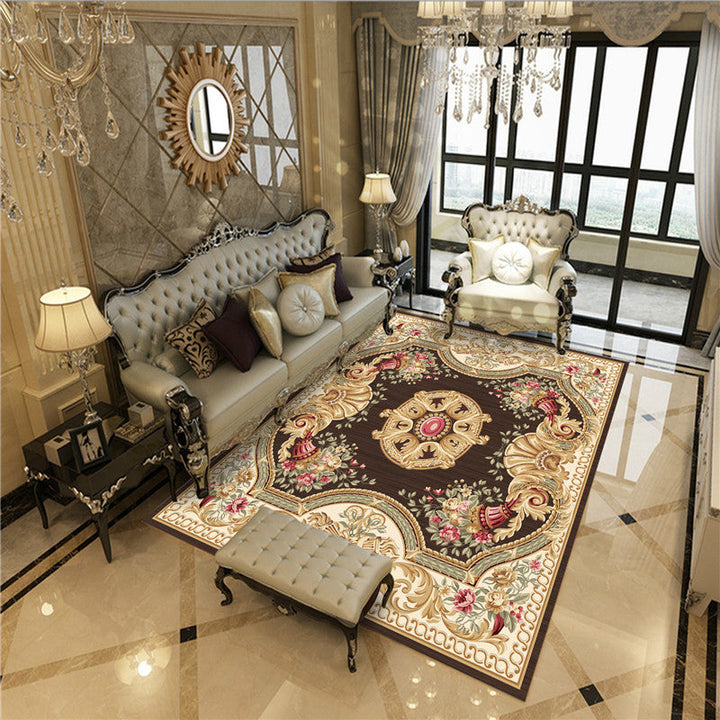 BowLift | Beautiful Peony Print Rug Multicolor Classic Rug Polypropylene Non-slip Machine Washable Stain Resistant Rug for the Room