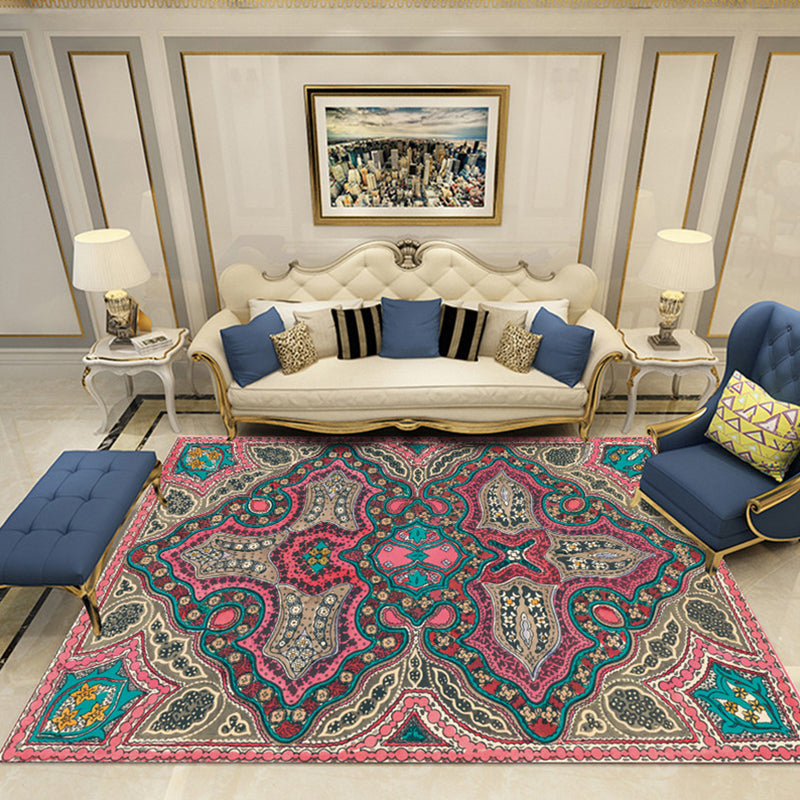BowLift | Nostalgia Chamber Rug Multicolored Jacquard Rug Synthetic Pet Friendly Non-Slip Back Machine Washable Rug