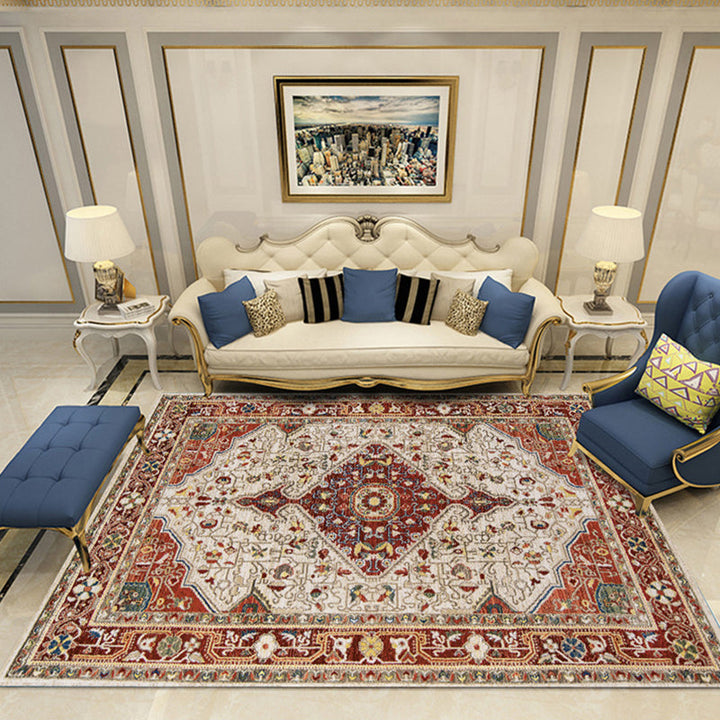 BowLift | Nostalgia Chamber Rug Multicolored Jacquard Rug Synthetic Pet Friendly Non-Slip Back Machine Washable Rug