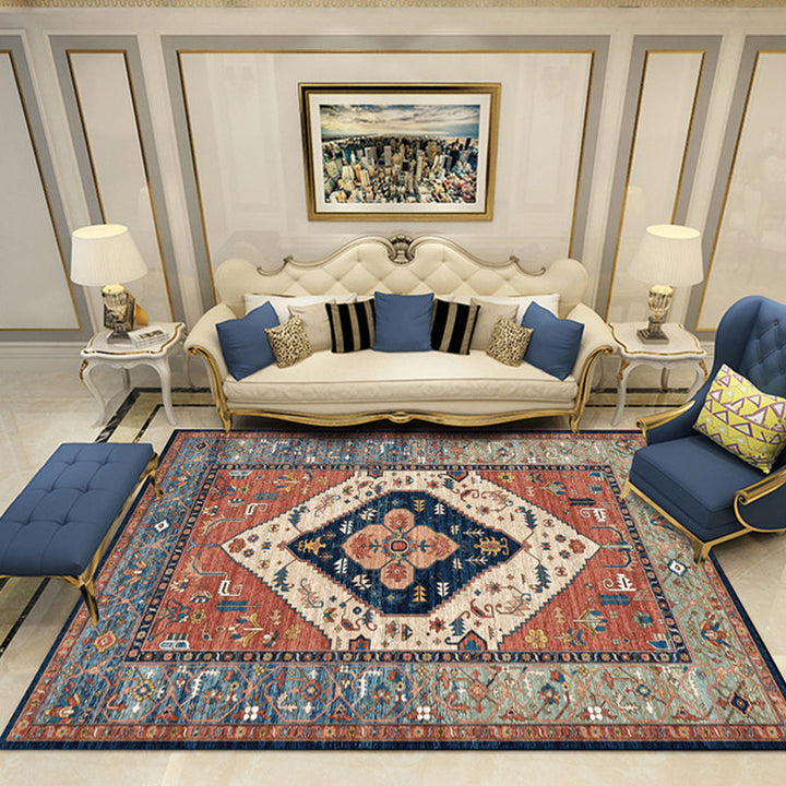 BowLift | Nostalgia Chamber Rug Multicolored Jacquard Rug Synthetic Pet Friendly Non-Slip Back Machine Washable Rug