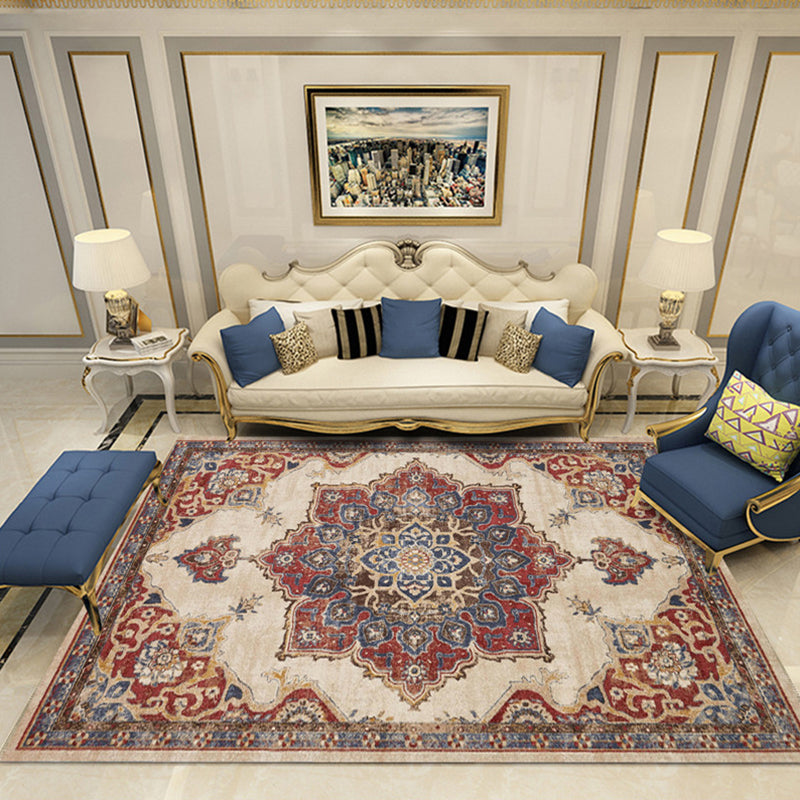 BowLift | Nostalgia Chamber Rug Multicolored Jacquard Rug Synthetic Pet Friendly Non-Slip Back Machine Washable Rug