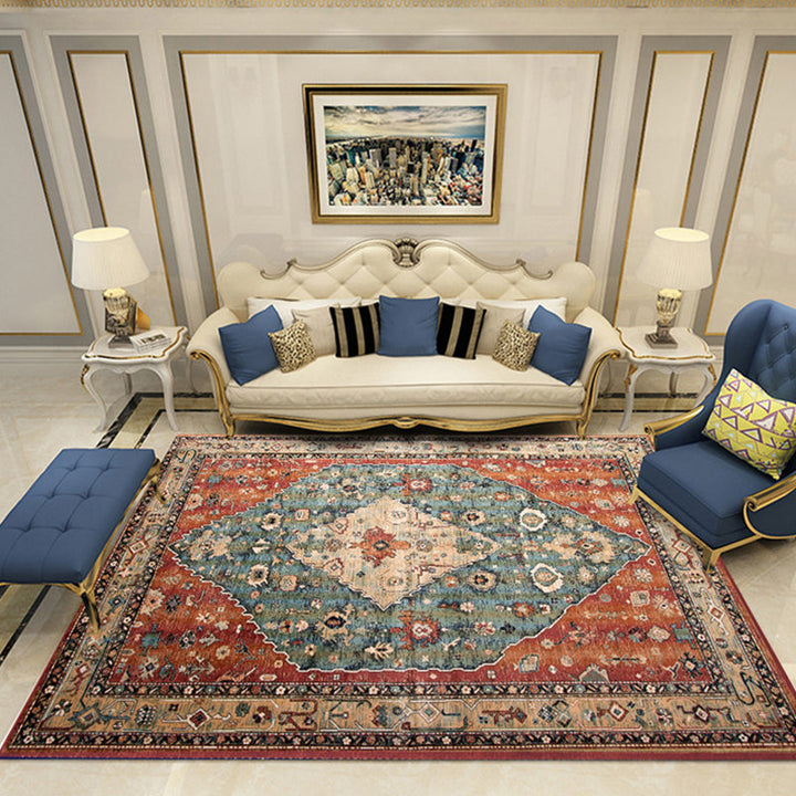 BowLift | Nostalgia Chamber Rug Multicolored Jacquard Rug Synthetic Pet Friendly Non-Slip Back Machine Washable Rug