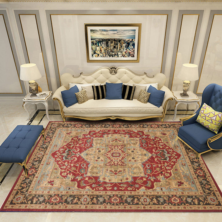 BowLift | Nostalgia Chamber Rug Multicolored Jacquard Rug Synthetic Pet Friendly Non-Slip Back Machine Washable Rug