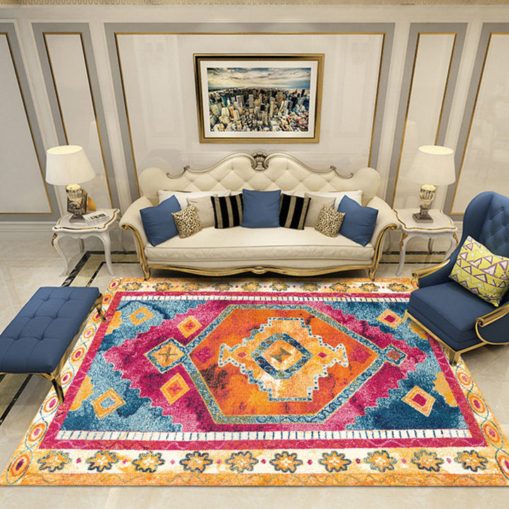 BowLift | Nostalgia Chamber Rug Multicolored Jacquard Rug Synthetic Pet Friendly Non-Slip Back Machine Washable Rug