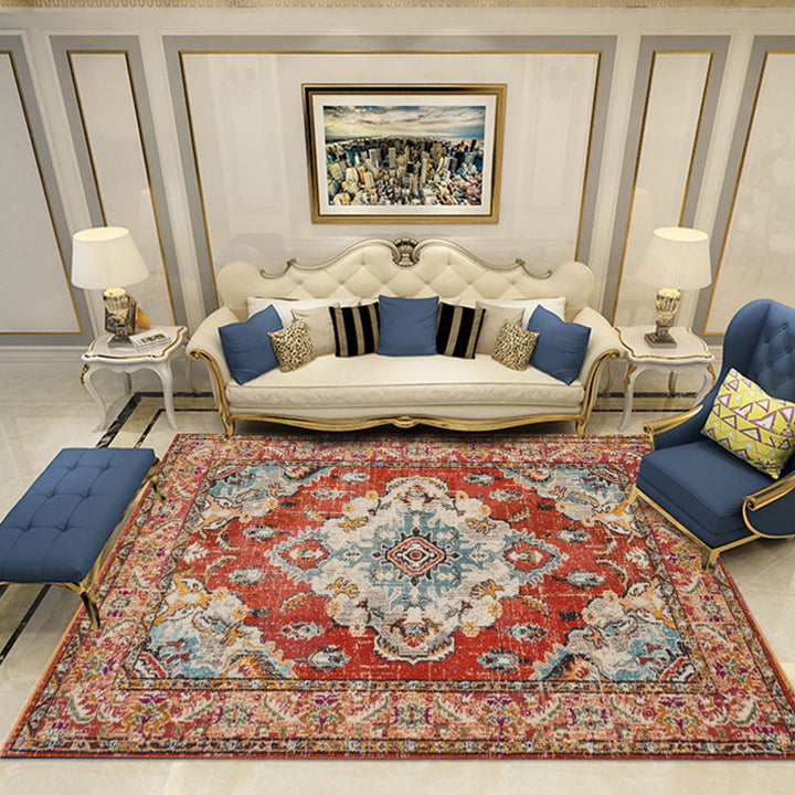 BowLift | Nostalgia Chamber Rug Multicolored Jacquard Rug Synthetic Pet Friendly Non-Slip Back Machine Washable Rug