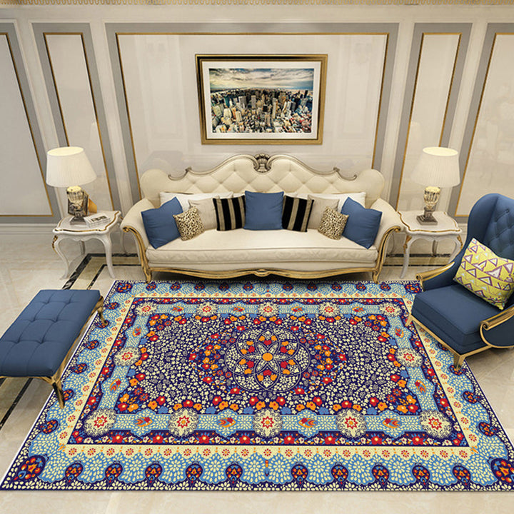 BowLift | Nostalgia Chamber Rug Multicolored Jacquard Rug Synthetic Pet Friendly Non-Slip Back Machine Washable Rug