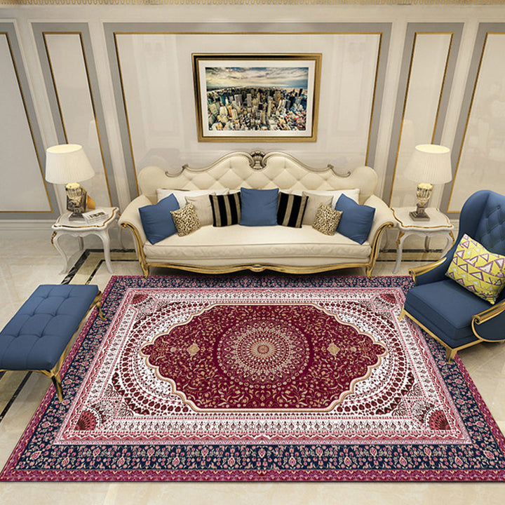 BowLift | Nostalgia Chamber Rug Multicolored Jacquard Rug Synthetic Pet Friendly Non-Slip Back Machine Washable Rug