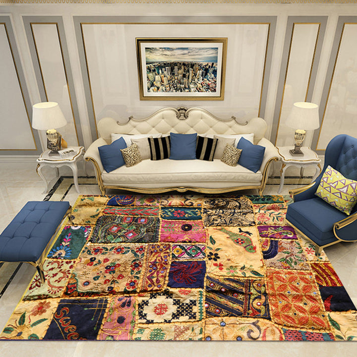 BowLift | Nostalgia Chamber Rug Multicolored Jacquard Rug Synthetic Pet Friendly Non-Slip Back Machine Washable Rug