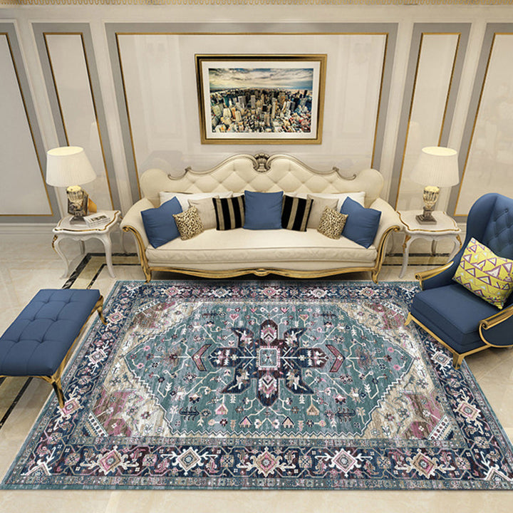 BowLift | Nostalgia Chamber Rug Multicolored Jacquard Rug Synthetic Pet Friendly Non-Slip Back Machine Washable Rug
