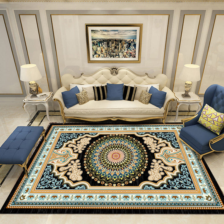 BowLift | Nostalgia Chamber Rug Multicolored Jacquard Rug Synthetic Pet Friendly Non-Slip Back Machine Washable Rug