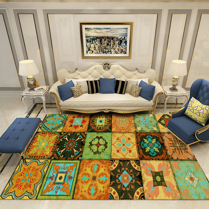 BowLift | Nostalgia Chamber Rug Multicolored Jacquard Rug Synthetic Pet Friendly Non-Slip Back Machine Washable Rug