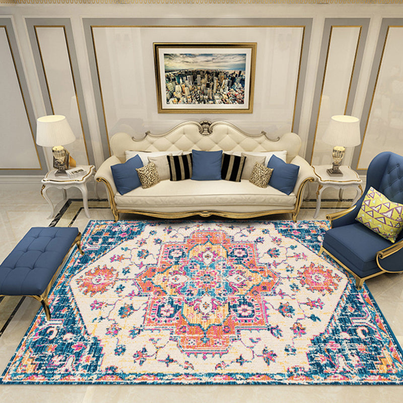 BowLift | Nostalgia Chamber Rug Multicolored Jacquard Rug Synthetic Pet Friendly Non-Slip Back Machine Washable Rug