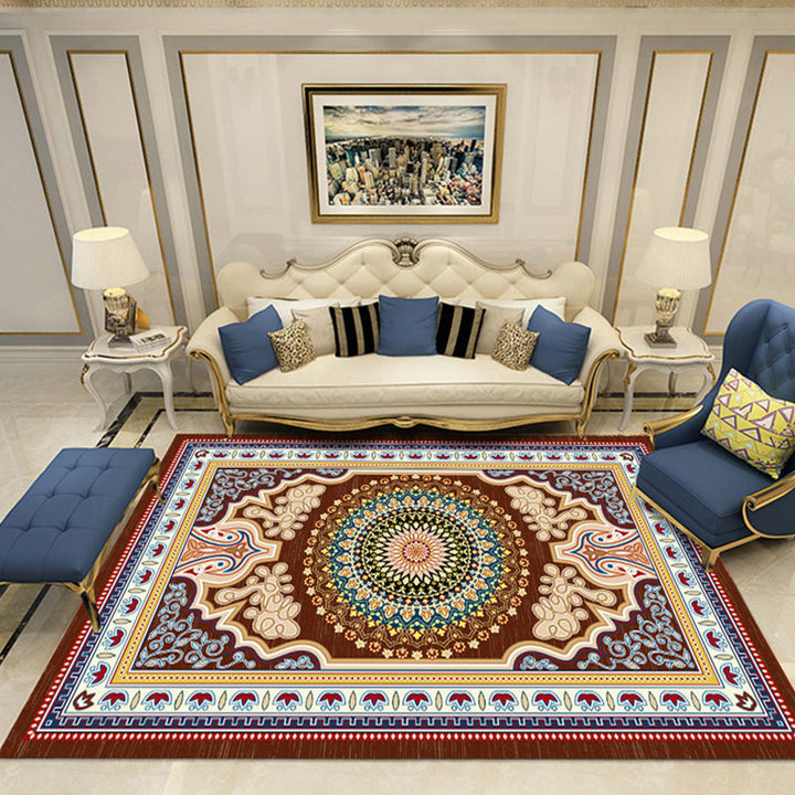 BowLift | Nostalgia Chamber Rug Multicolored Jacquard Rug Synthetic Pet Friendly Non-Slip Back Machine Washable Rug