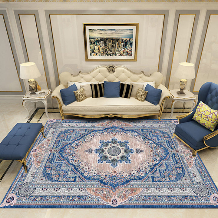 BowLift | Nostalgia Chamber Rug Multicolored Jacquard Rug Synthetic Pet Friendly Non-Slip Back Machine Washable Rug