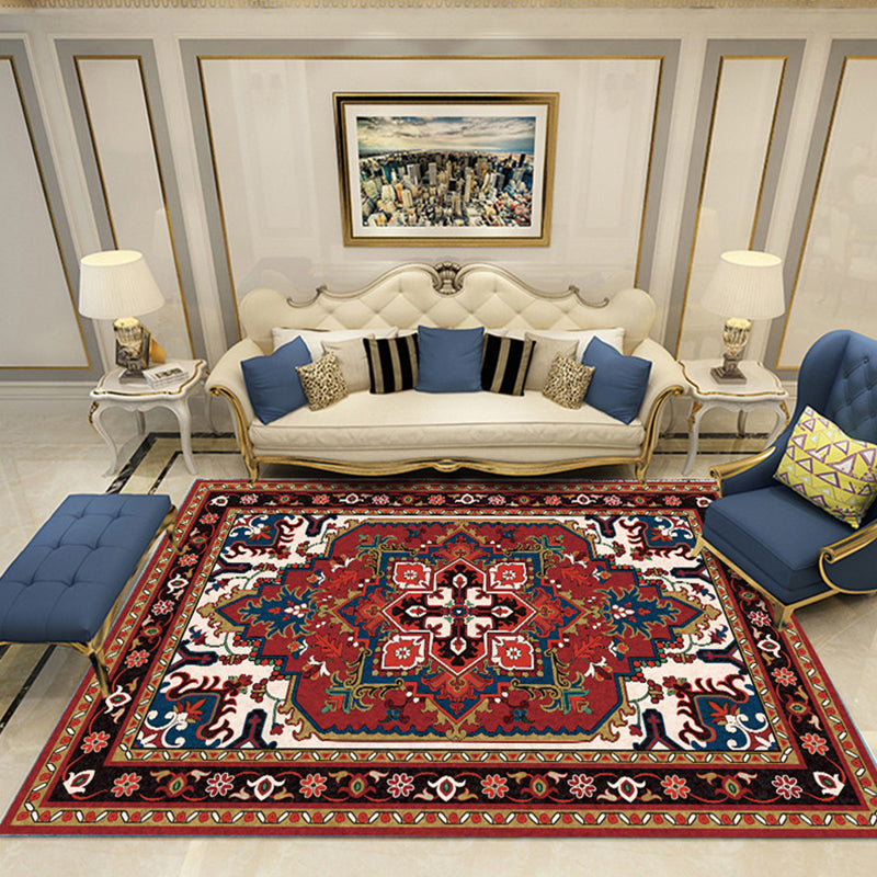 BowLift | Nostalgia Chamber Rug Multicolored Jacquard Rug Synthetic Pet Friendly Non-Slip Back Machine Washable Rug