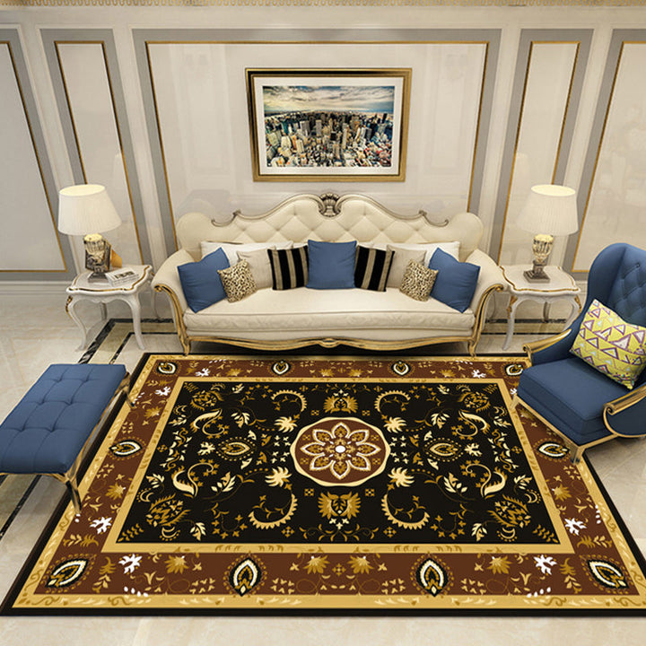 BowLift | Nostalgia Chamber Rug Multicolored Jacquard Rug Synthetic Pet Friendly Non-Slip Back Machine Washable Rug