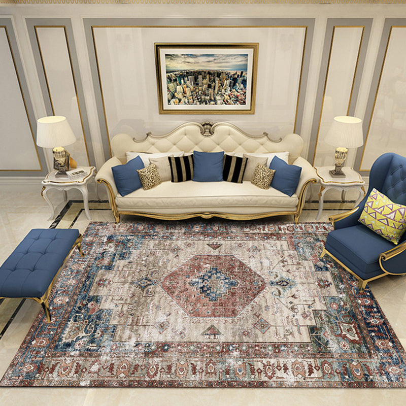 BowLift | Nostalgia Chamber Rug Multicolored Jacquard Rug Synthetic Pet Friendly Non-Slip Back Machine Washable Rug