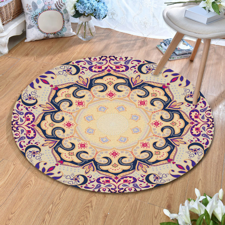 Ethnic Multi-Color Print Rug Polyester Persian Rug Stain Resistant Machine Washable Non-Slip Back Rug for the Living Room | Bowlift